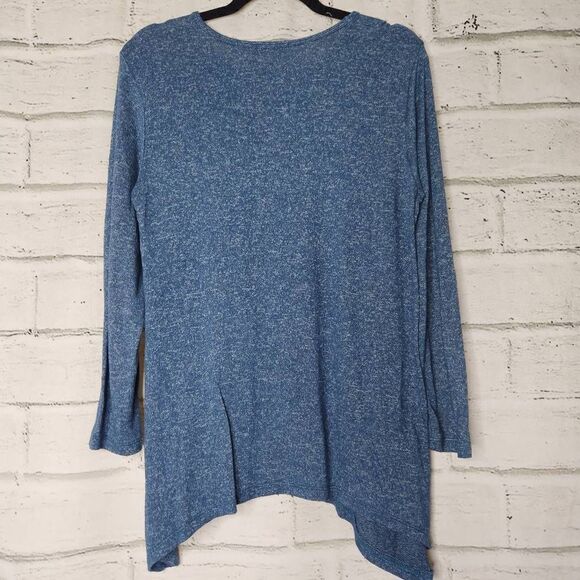 Jess and Jane Ferndale Knit Leaf Blue Long Sleeve Sweater Tunic Womens Small - Picture 11 of 16
